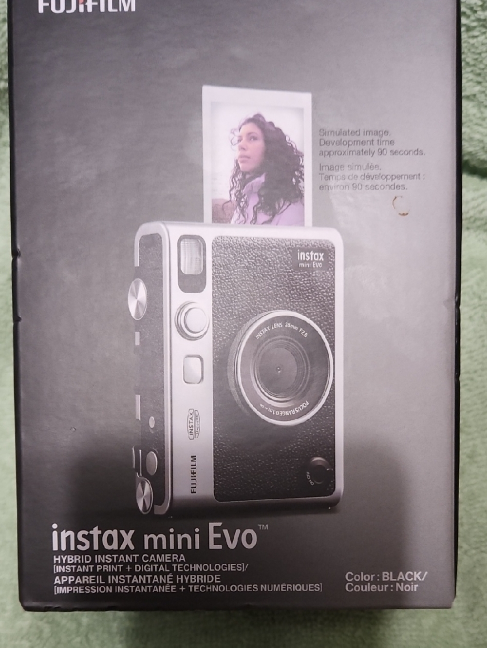 Fujifilm Instax Mini Evo Hybrid Instant Camera - Black and Silver Accents